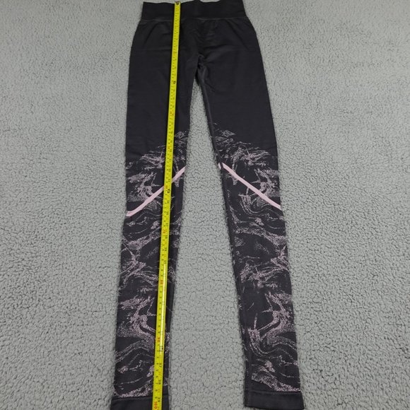 Fabletics High Rise Leggings Womens Extra Small Gray Pink Marble Stretch Running - Picture 2 of 13
